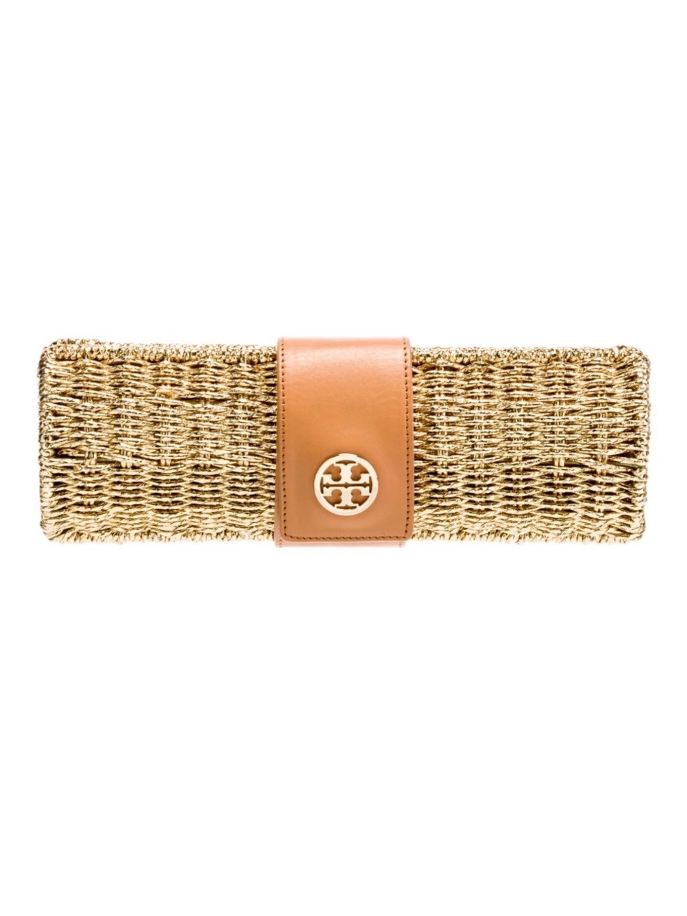 Tory Burch Gold straw clutch